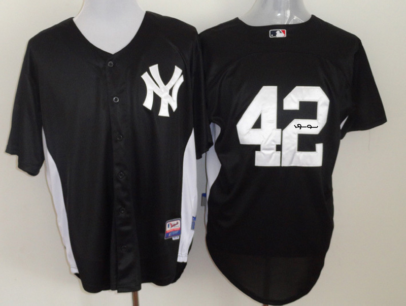 Yankees 42 Rivera Black Signature Edition Jerseys