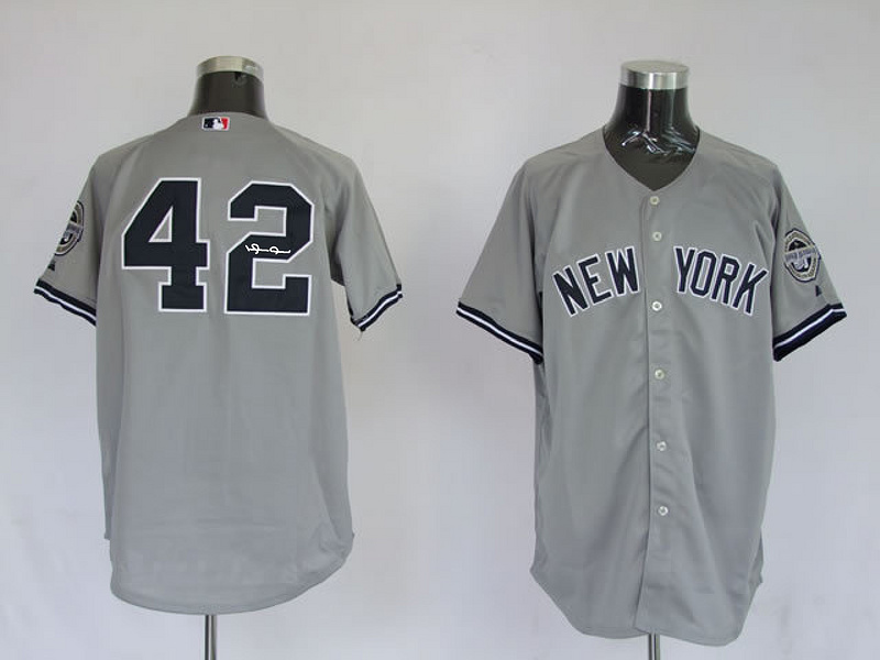 Yankees 42 Rivera Grey Signature Edition Jerseys