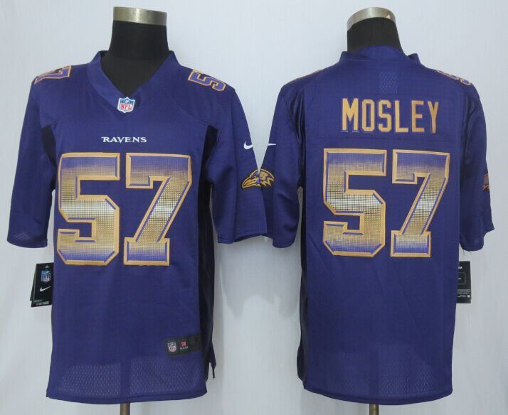 Nike Ravens 57 C.J. Mosley Purple Pro Line Fashion Strobe Jersey