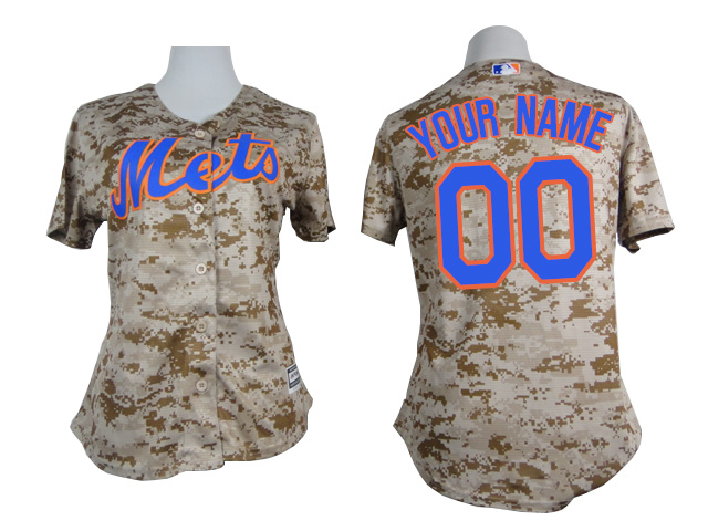 Mets Camo Customized Women New Cool Base Jersey