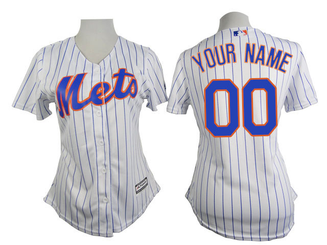 Mets White Customized Women New Cool Base Jersey