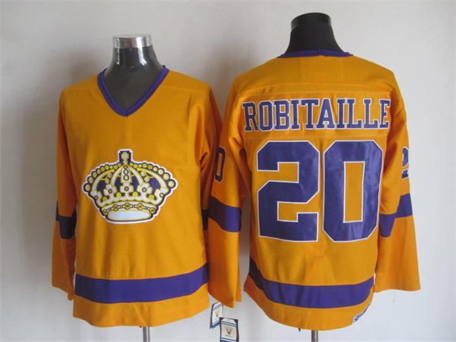 Kings 20 Luc Robitaille Yellow CCM Jersey