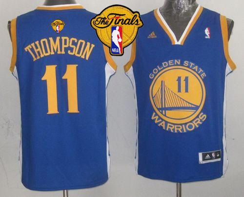 Warriors 11 Thompson Blue 2015 NBA Finals New Rev 30 Jersey