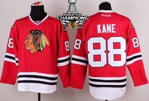 Blackhawks 88 Kane Red 2015 Stanley Cup Champions Jersey
