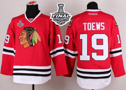 Blackhawks 19 Jonathan Toews Red 2015 Stanley Cup Jersey