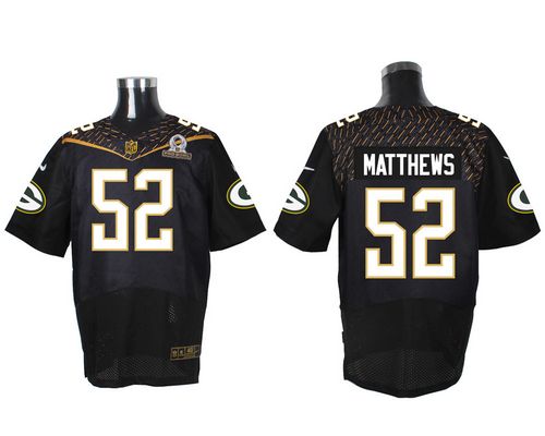 Nike Packers 52 Clay Matthews Black 2016 Pro Bowl Elite Jersey