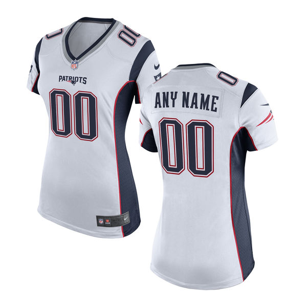 Nike New England Patriots White Women's Custom Game Jersey