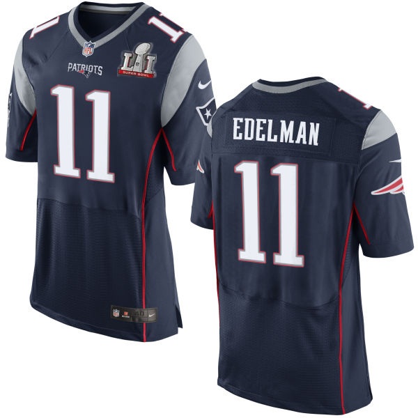 Nike Patriots 11 Julian Edelman Navy 2017 Super Bowl LI Elite Jersey