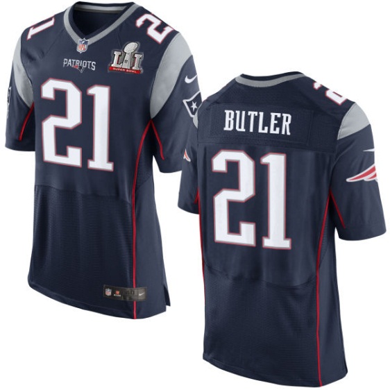 Nike Patriots 21 Malcolm Butler Navy 2017 Super Bowl LI Elite Jersey