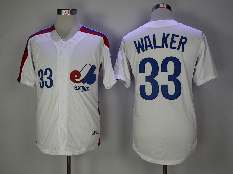 Expos 33 Larry Walker White 1982 Throwback Jersey