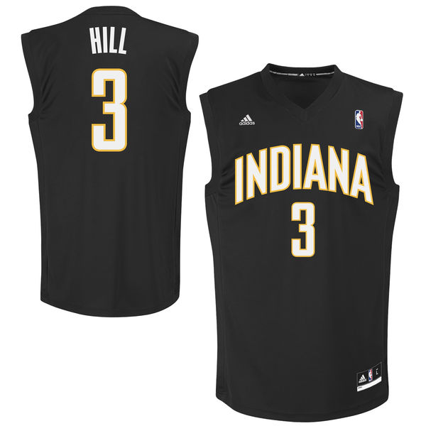 Pacers 3 George Hill Black Fashion Replica Jersey