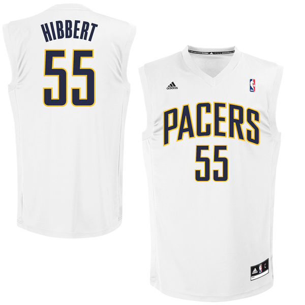 Pacers 55 Roy Hibbert White Fashion Replica Jersey