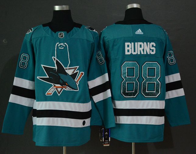Sharks 88 Brent Burns Teal Drift Fashion Adidas Jersey