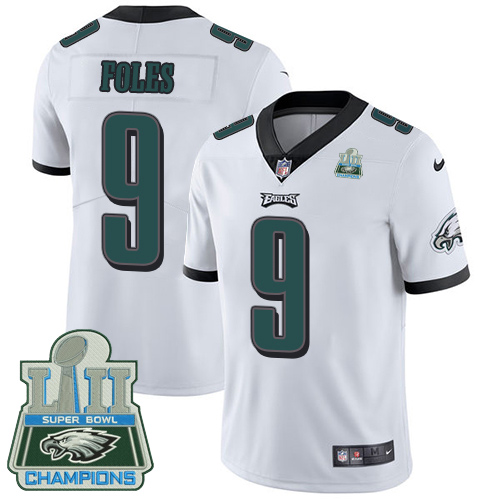Nike Eagles 9 Nick Foles White 2018 Super Bowl Champions Youth Vapor Untouchable Player Limited Jersey