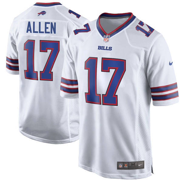 Nike Bills 17 Josh Allen White 2018 NFL Draft Pick Elite Jersey