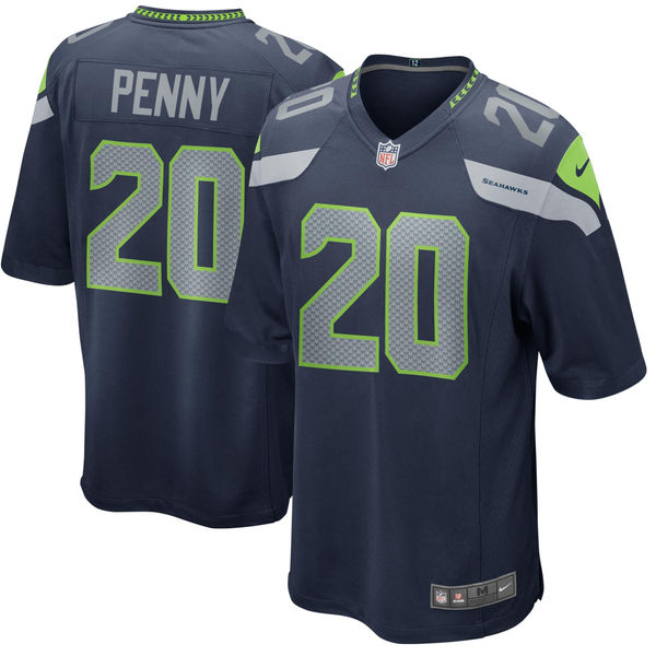 Nike Seahawks 20 Rashaad Penny Navy 2018 NFL Draft Pick Elite Jersey