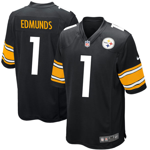 Nike Steelers 1 Terrell Edmunds Black 2018 NFL Draft Pick Elite Jersey