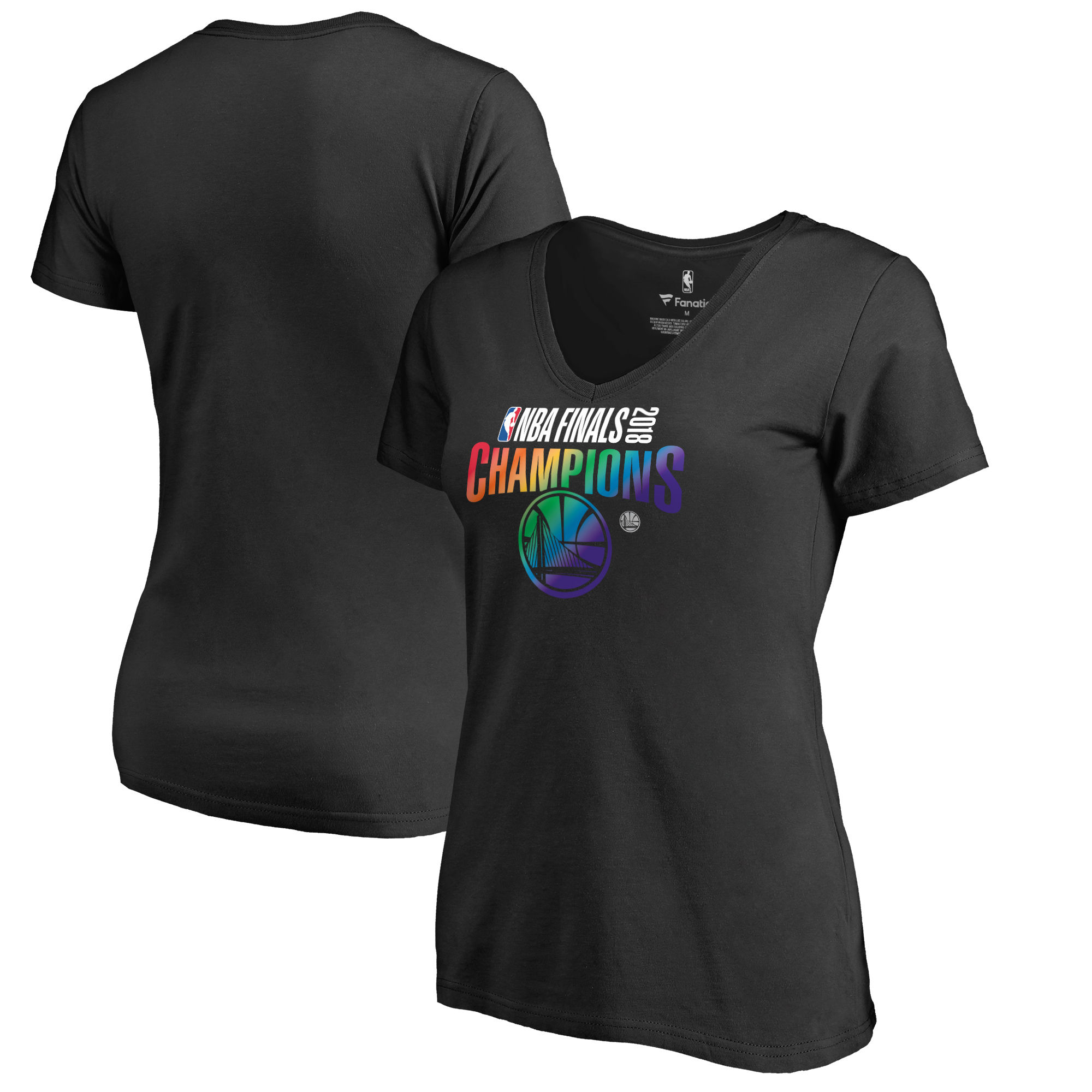 Golden State Warriors Fanatics Branded Women's 2018 NBA Finals Champions Team Pride V-Neck T-Shirt Black
