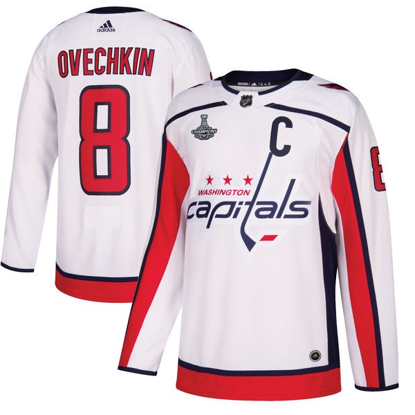 Capitals 8 Alexander Ovechkin White 2018 Stanley Cup Champions Adidas Jersey