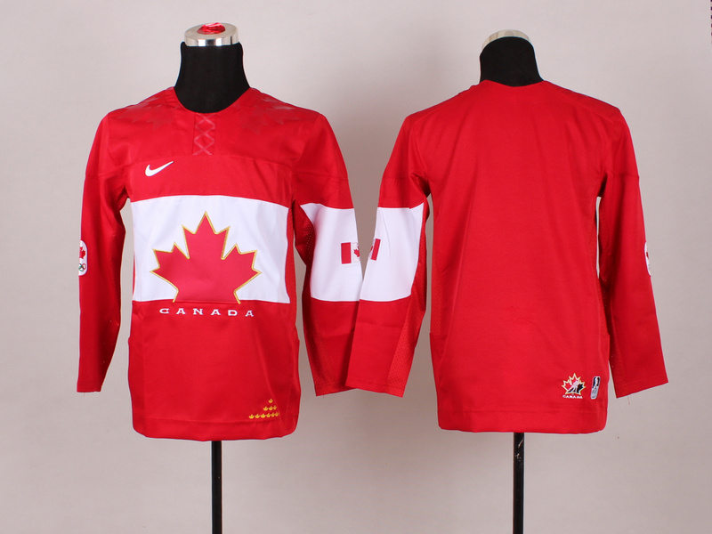 Canada Blank Red 2014 Olympics Kids Jersey