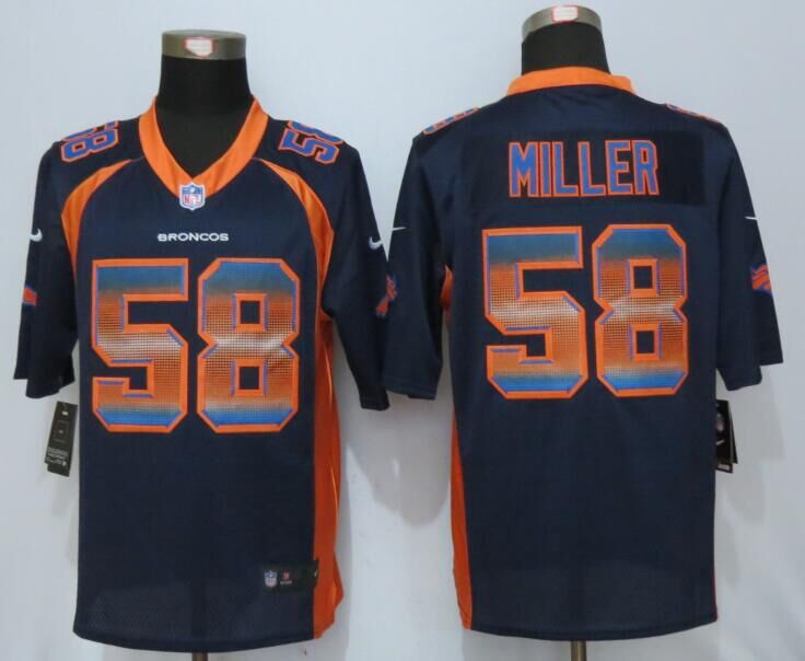 Nike Broncos 58 Von Miller Blue Pro Line Fashion Strobe Jersey
