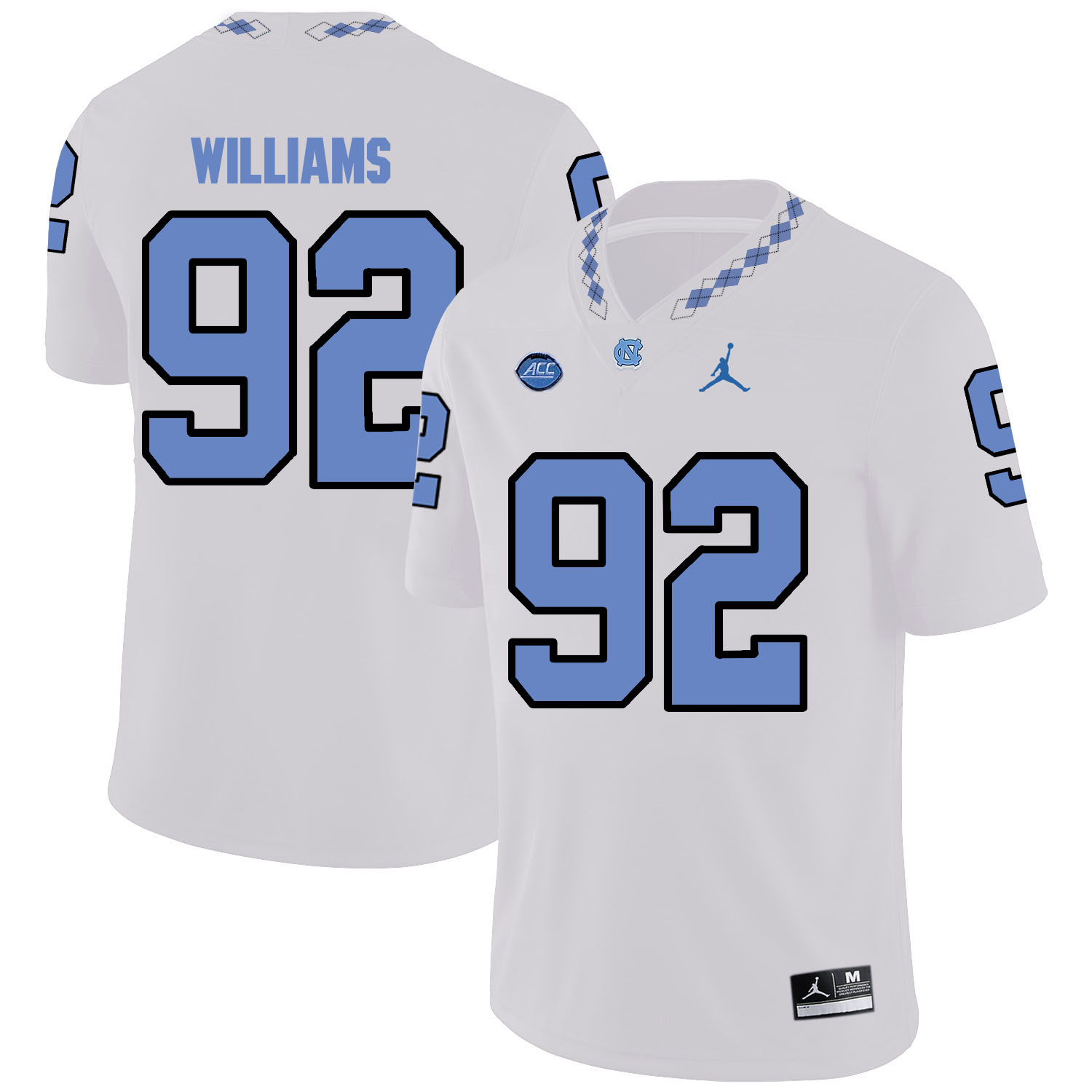 North Carolina Tar Heels 92 Sylvester Williams White College Football Jersey