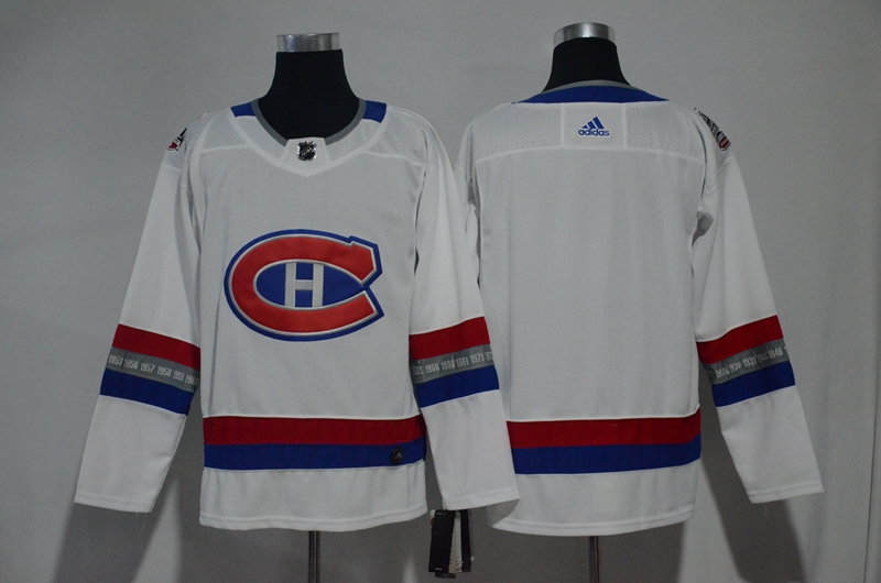 Canadiens Blank White 2017 NHL 100 Classic Adidas Jersey