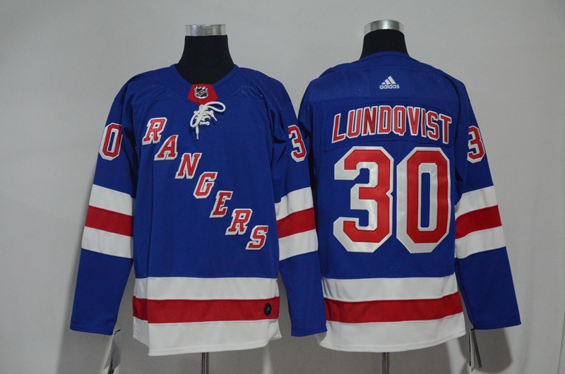 Rangers 30 Henrik Lundqvist Blue Adidas Jersey