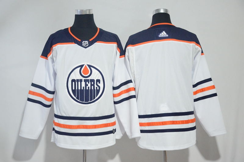 Oilers Blank White Adidas Jersey