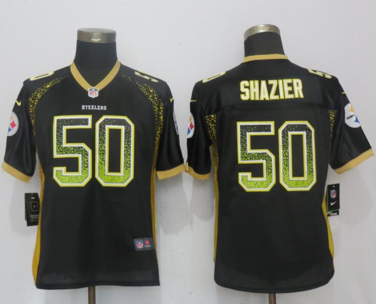 Nike Steelers 50 Ryan Shazier Black Women Drift Fashion Jersey