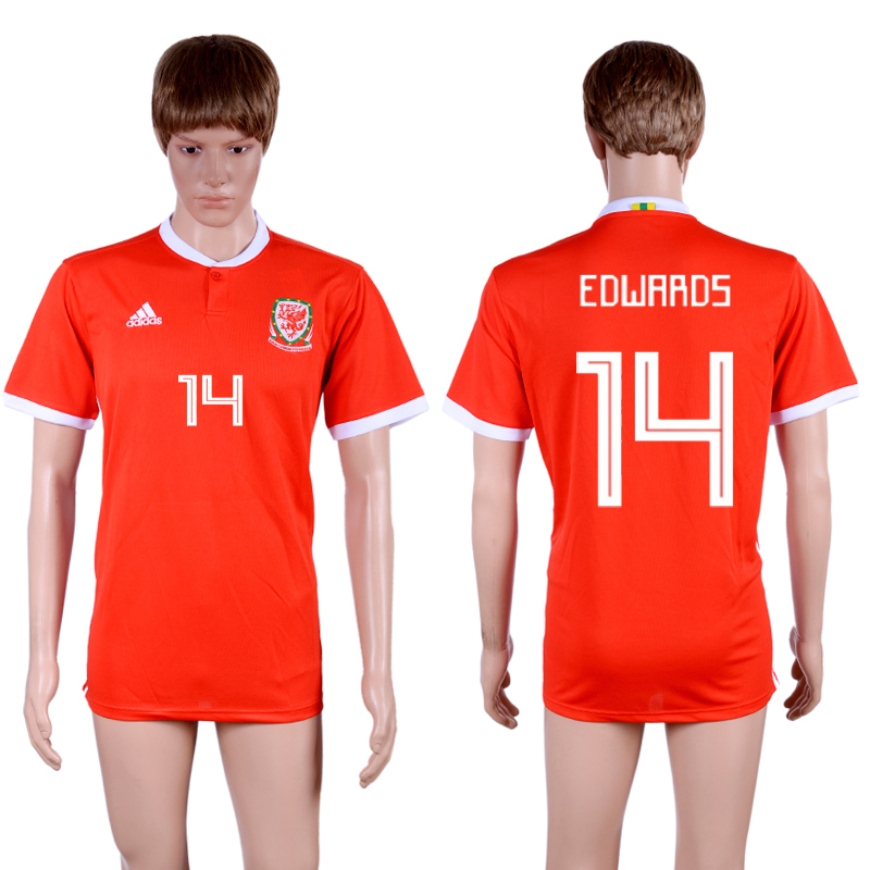 2018-19 Wales 14 EDWARDS Home Thailand Soccer Jersey