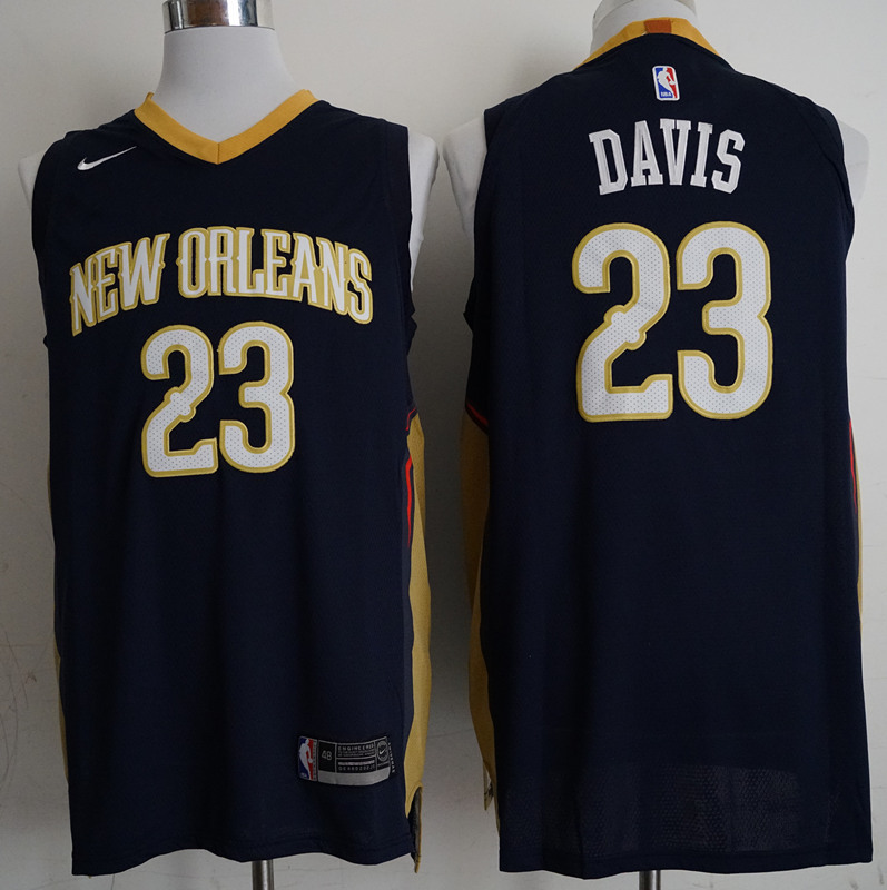 Pelicans 23 Anthony Davis Navy Nike Authentic Jersey