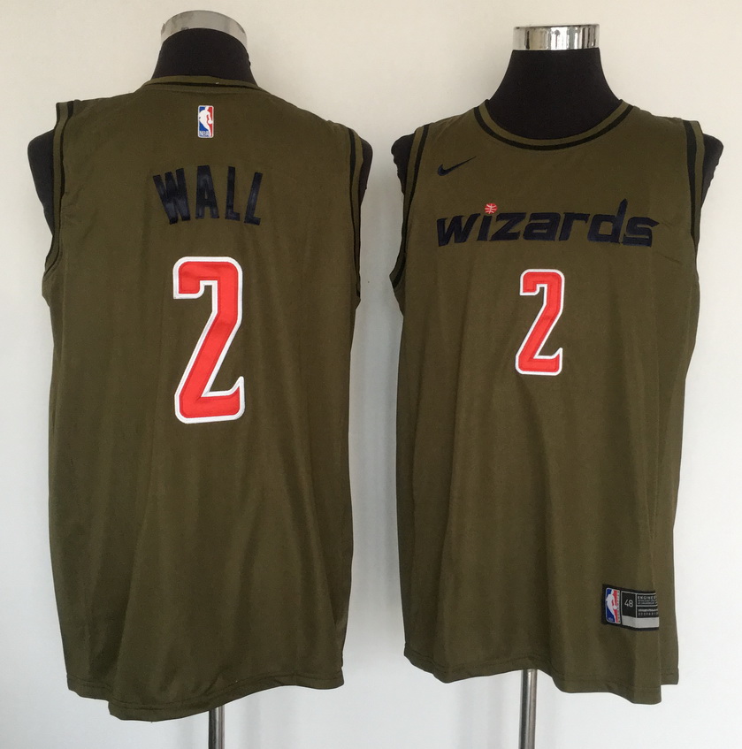 Wizards 2 John Wall Olive Nike Swingman Jersey