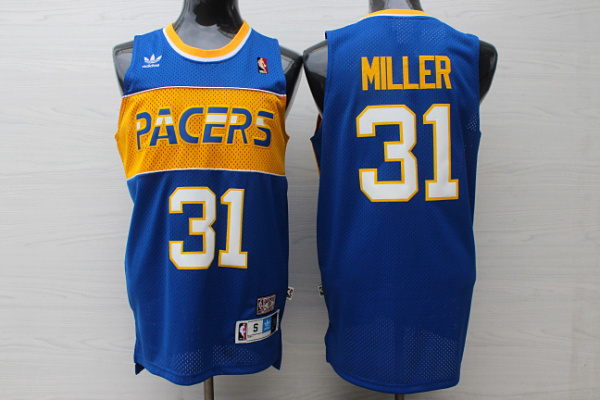 Pacers 31 Reggie Miller Blue Hardwood Classics Jersey