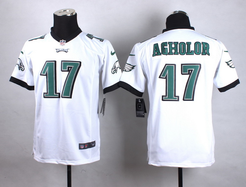 Nike Eagles 17 Nelson Agholor White Youth Game Jersey