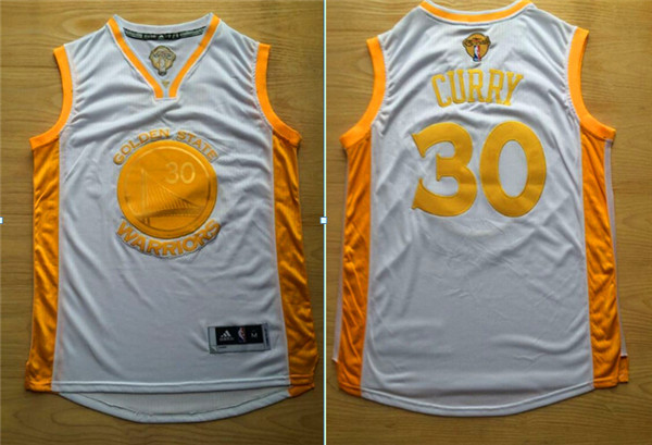 Warriors 30 Stephen Curry White 2015 NBA Champions Jersey