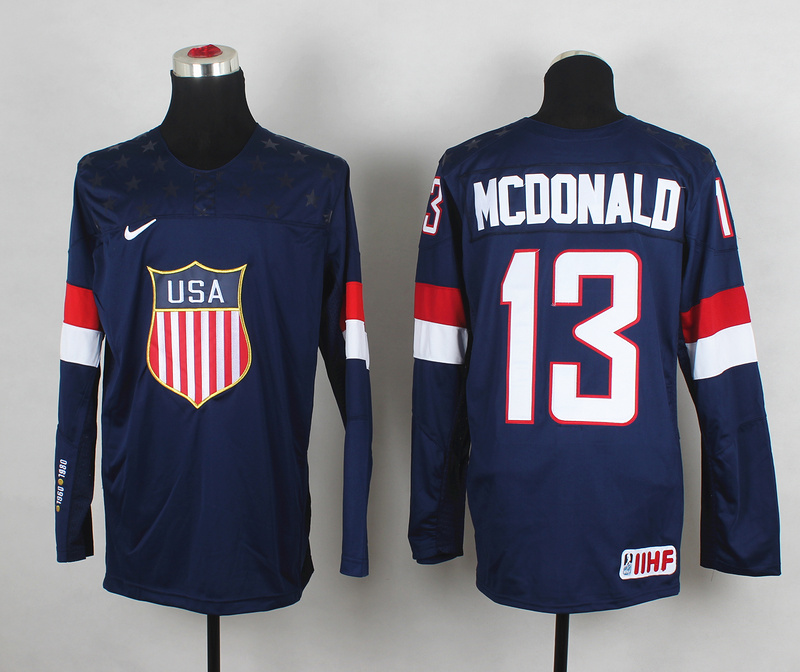 USA 13 McDonald Blue 2014 Olympics Jerseys