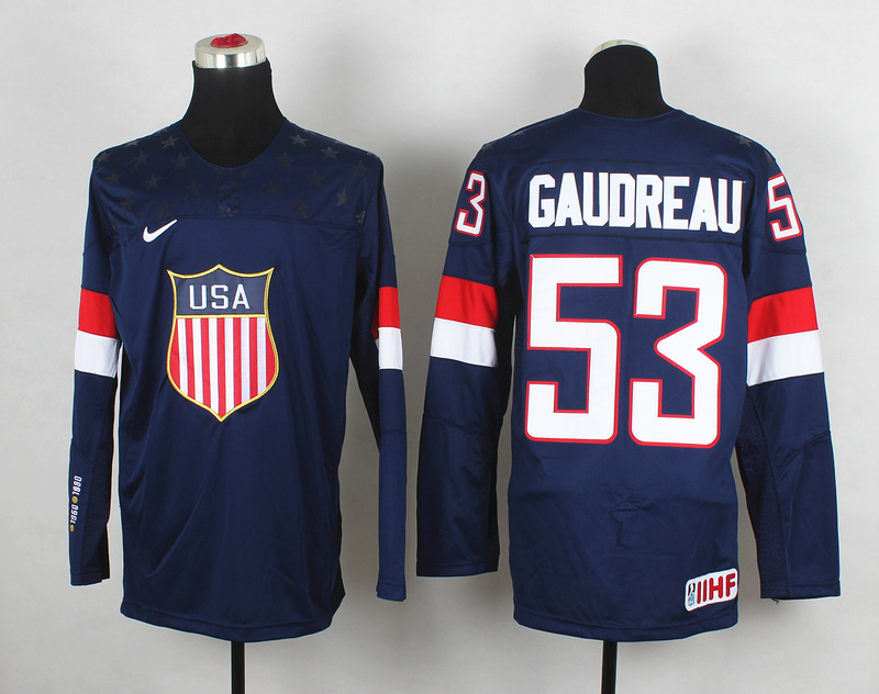 USA 53 Gaudreau Blue 2014 Olympics Jerseys