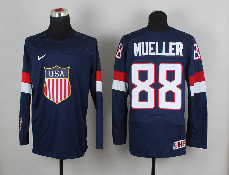 USA 88 Mueller Blue 2014 Olympics Jerseys