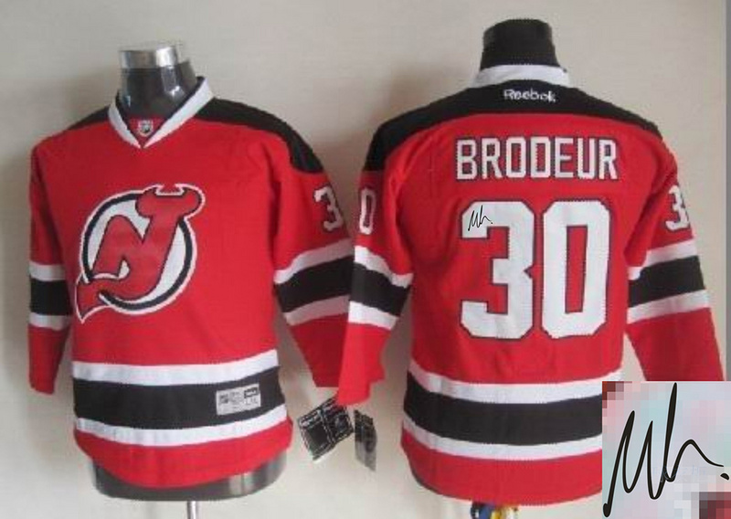 Devils 30 Brodeur Red Signature Edition Youth Jerseys