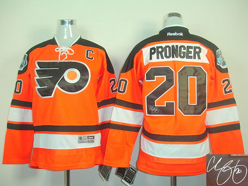 Flyers 20 Pronger Orange Signature Edition Youth Jerseys