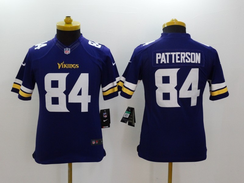 Nike Vikings 84 Patterson Purple Youth Limited Jerseys