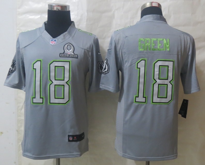Nike Bengals 18 Green Grey 2014 Pro Bowl Jerseys
