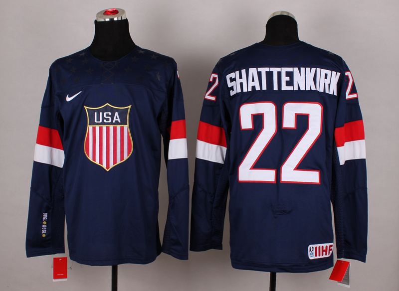 USA 22 Shattenkirk Blue 2014 Olympics Jerseys