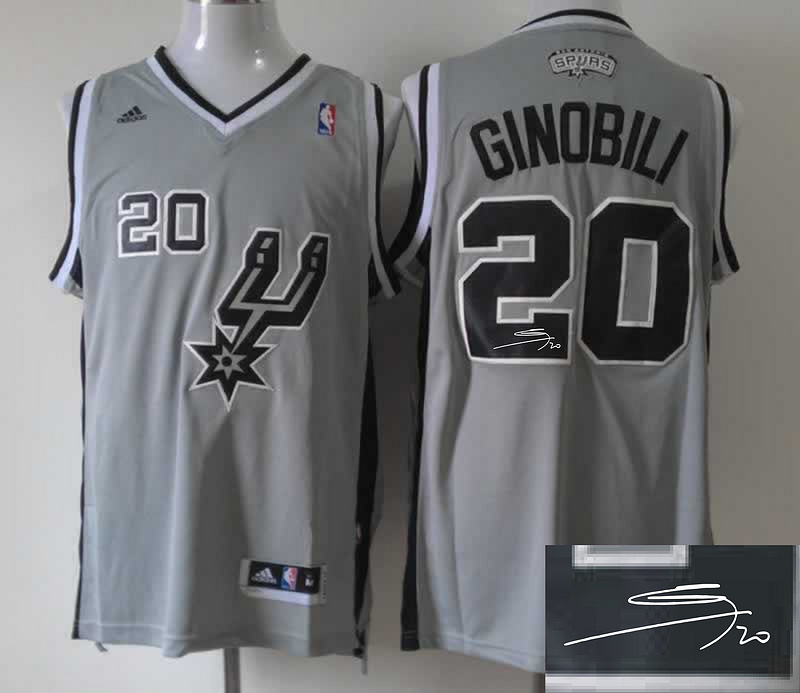 Spurs 20 Ginobili Grey Revolution 30 Signature Edition Jerseys
