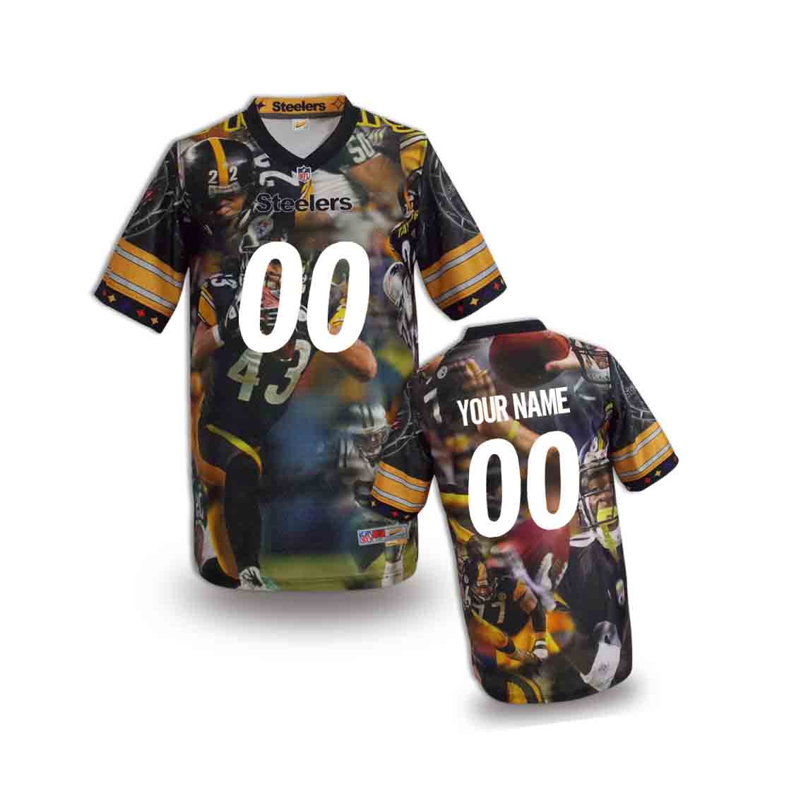 Nike Steelers Customized Fashion Stitched Youth Jerseys05