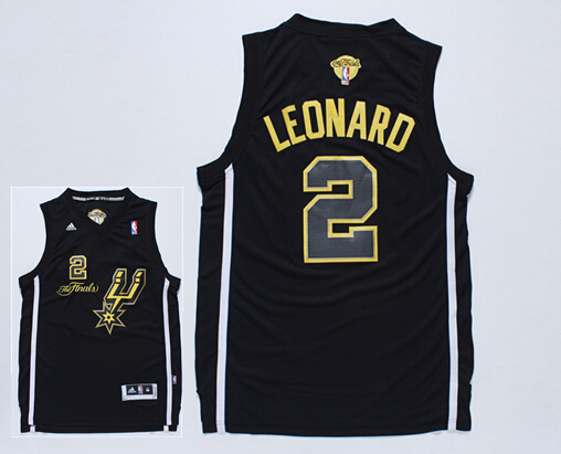 Spurs 2 Leonard Black 2014 NBA Finals Jerseys
