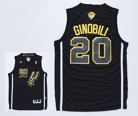 Spurs 20 Ginobili Black 2014 NBA Finals Jerseys