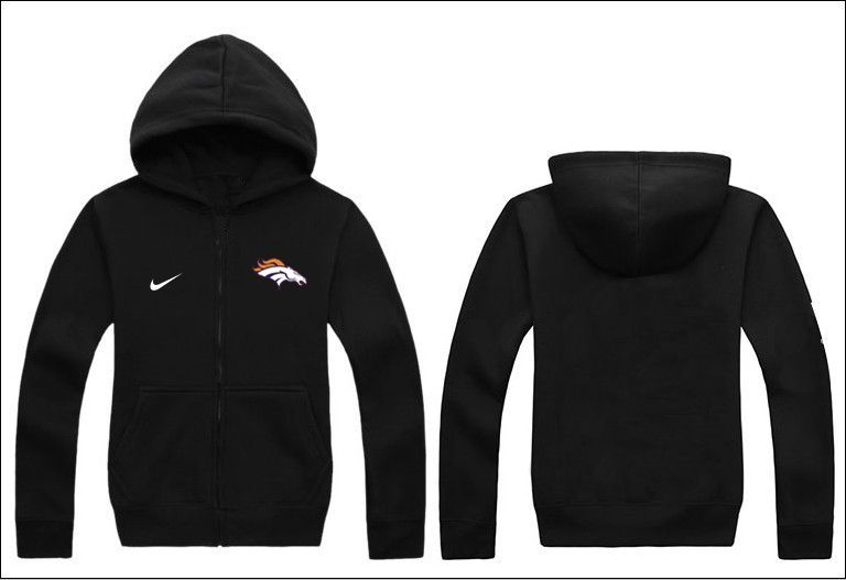 Nike Broncos Black Full Zip Hoodie