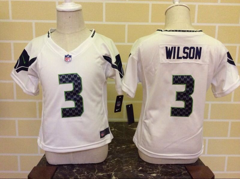 Nike Seahawks 3 Russell Wilson White Toddler Game Jersey